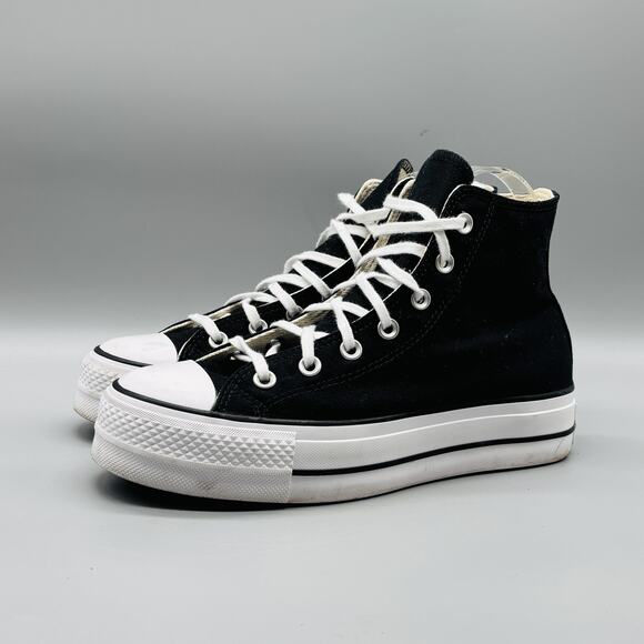 Converse Shoes Womens 8.5 Black Chuck Taylor All Lift Platform High Top Sneakers - Picture 3 of 10